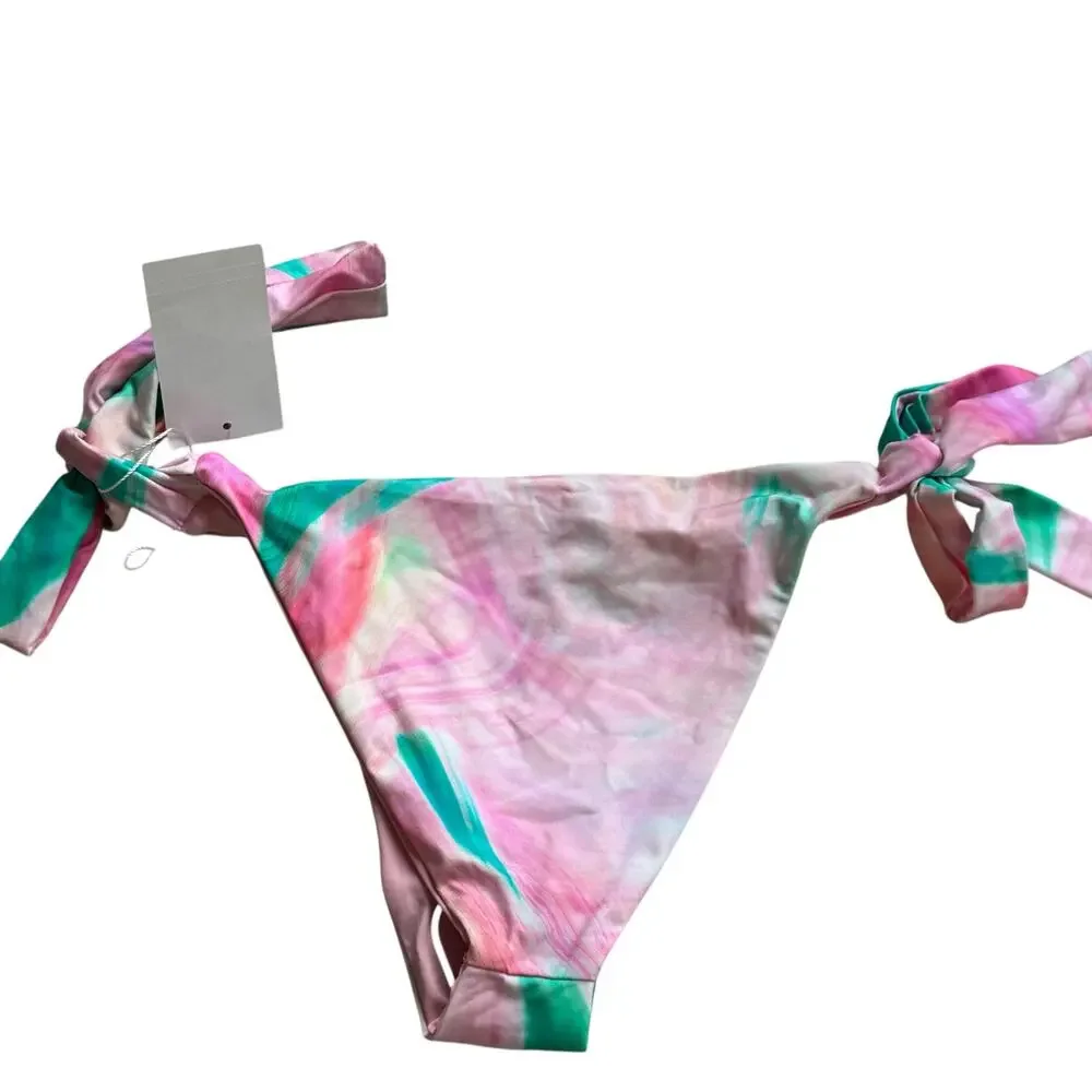 Frankies Bikinis Women's Veronica Tie Bikini Bottom Size Medium Pink NWT